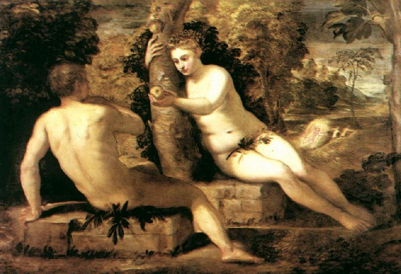 TINTORETTO, Jacopo Adam and Eve ar oil painting picture